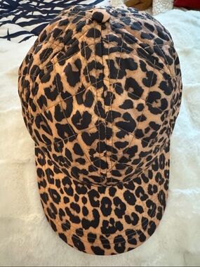 Leopard Print Baseball Cap - Tan & Black. Never worn